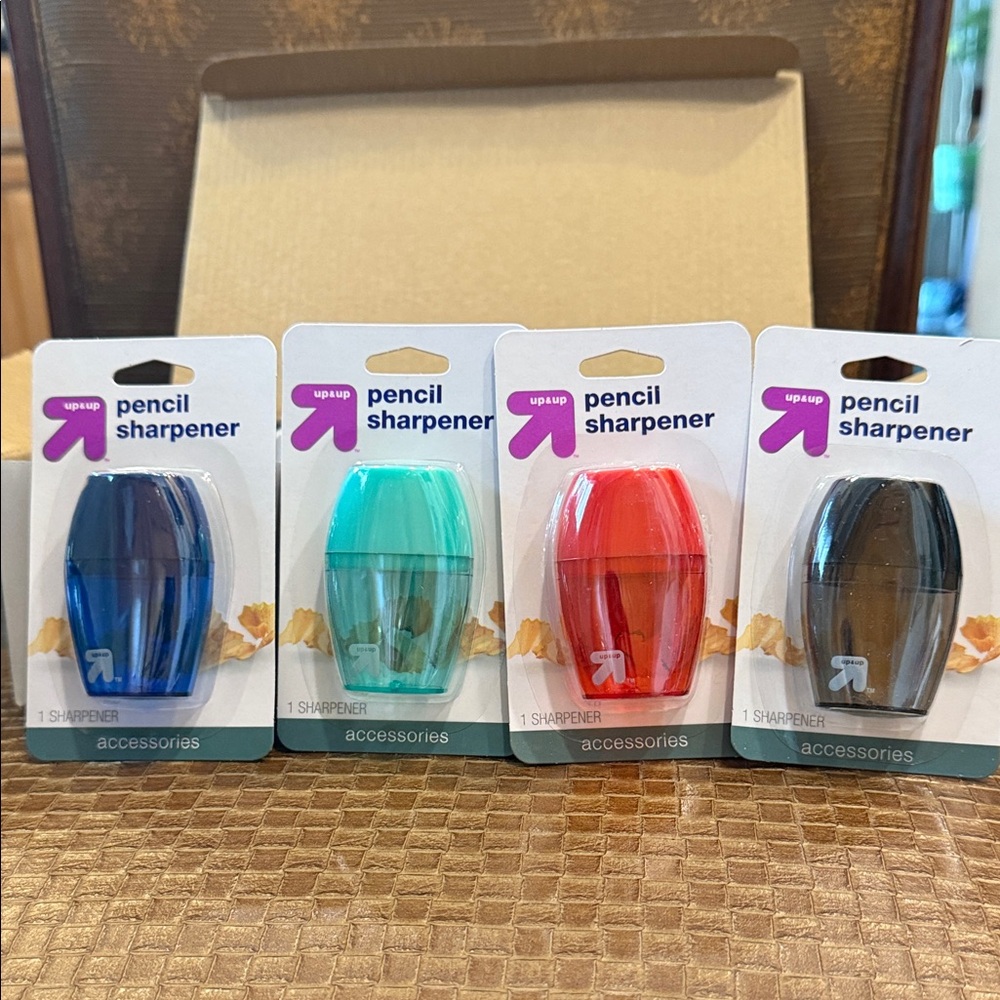 Up & Up Pencil Sharpeners Case of 24  - Blue, Teal, Red, & Black